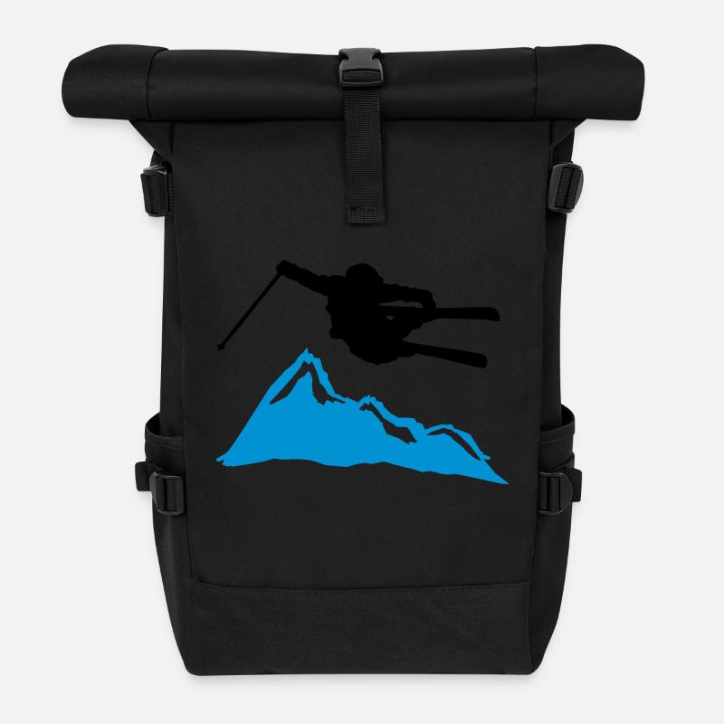 ski jump i mountain - Rolltop Rucksack - Schwarz