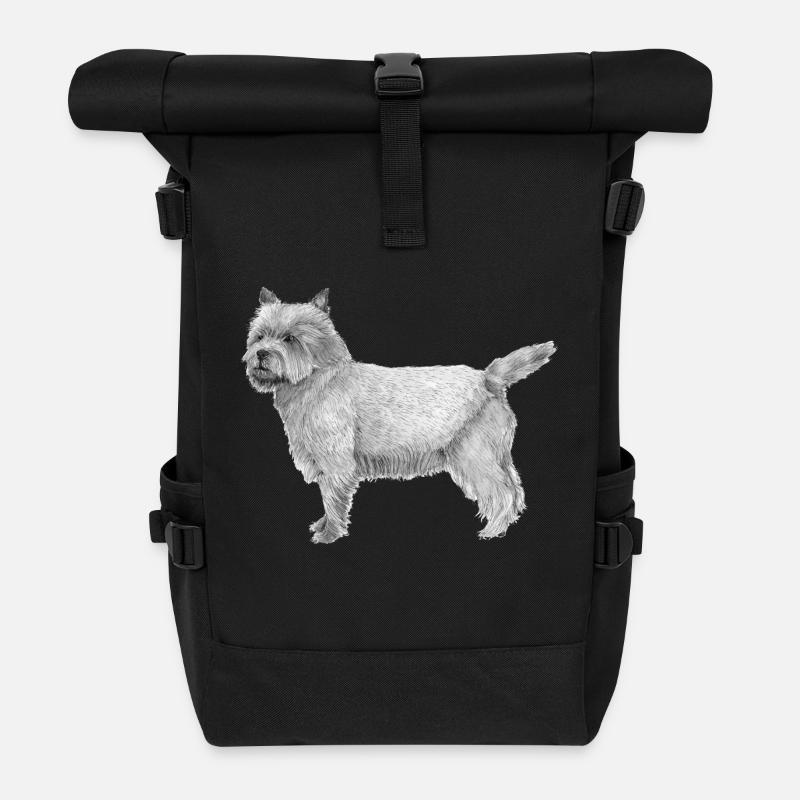 Cairn-Terrier - Rolltop Rucksack - Schwarz