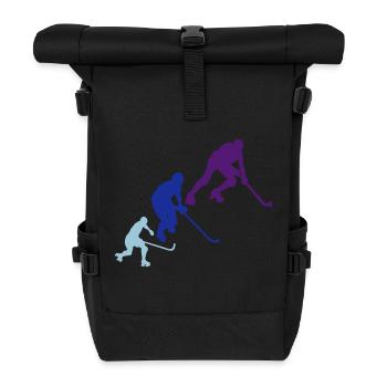hockey rink player6 Silhouette Animation - Roll Top Backpack - black - Front