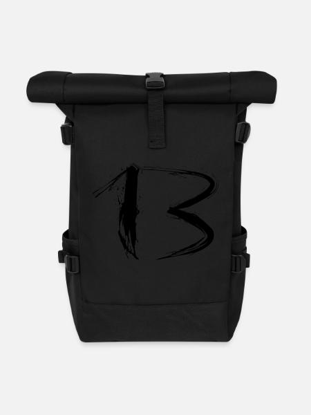 Number 13 favorite design brush black new - Roll Top Backpack - black