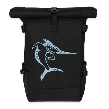 Hai Fisch Schwertfisch - Rolltop Rucksack - Schwarz - Vorne