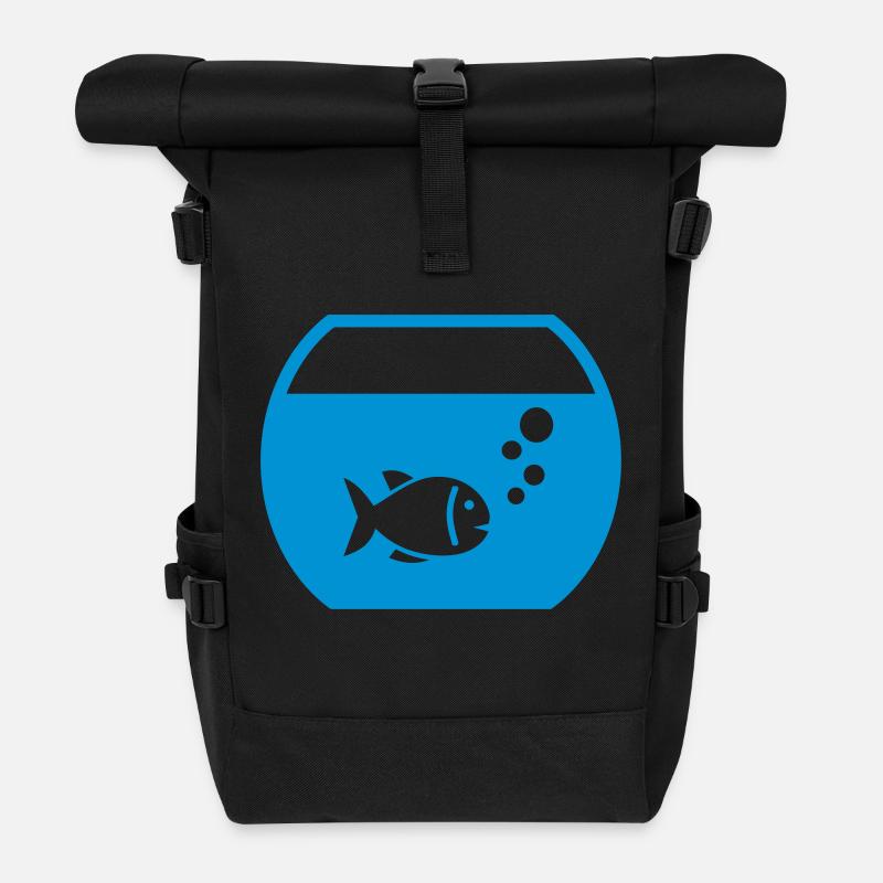 Aquarium Fisch - Rolltop Rucksack - Schwarz