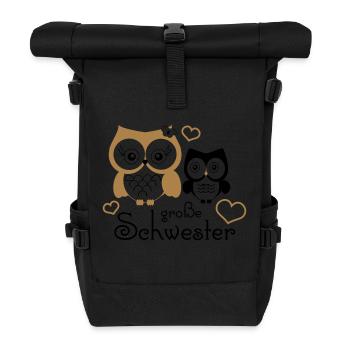 große Schwester - Rolltop Rucksack - Schwarz - Vorne