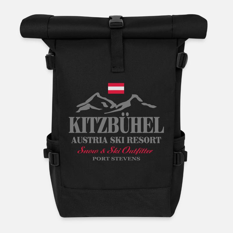 Kitzbuehel - Austria - Österreich - Rolltop Rucksack - Schwarz