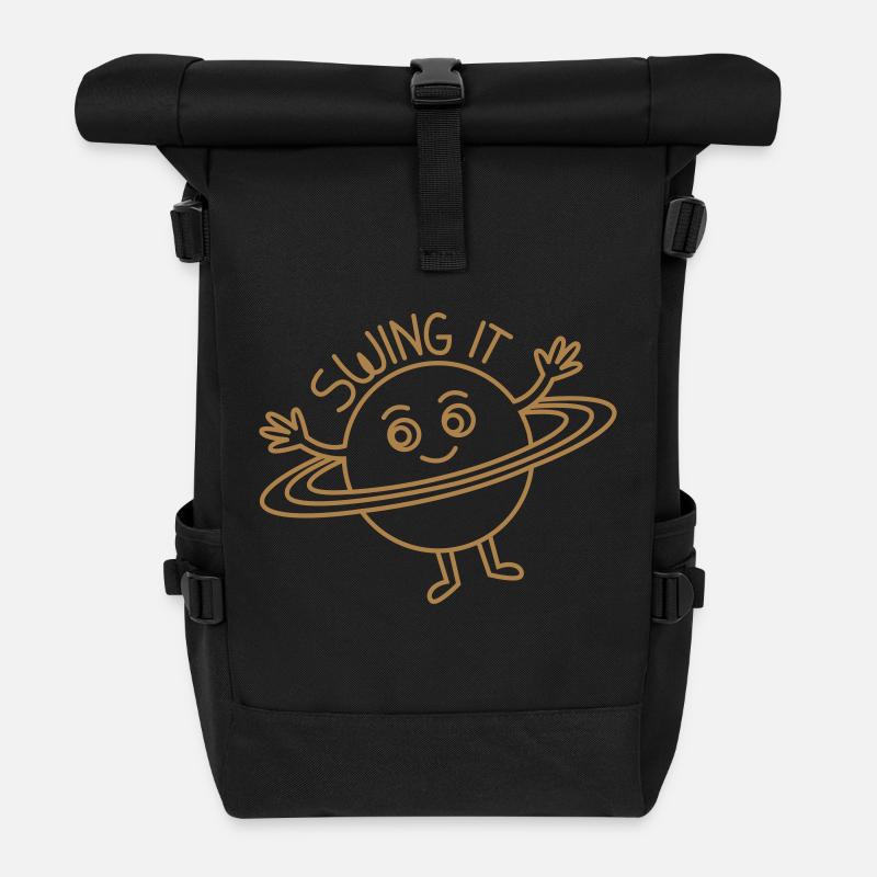 saturn outlines - Rolltop Rucksack - Schwarz