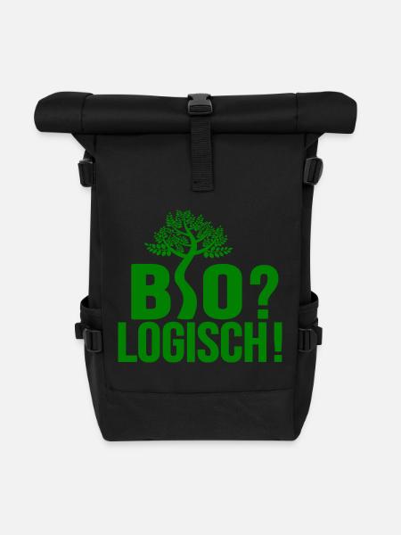 Bio? Logisch! - Rolltop Rucksack - Schwarz