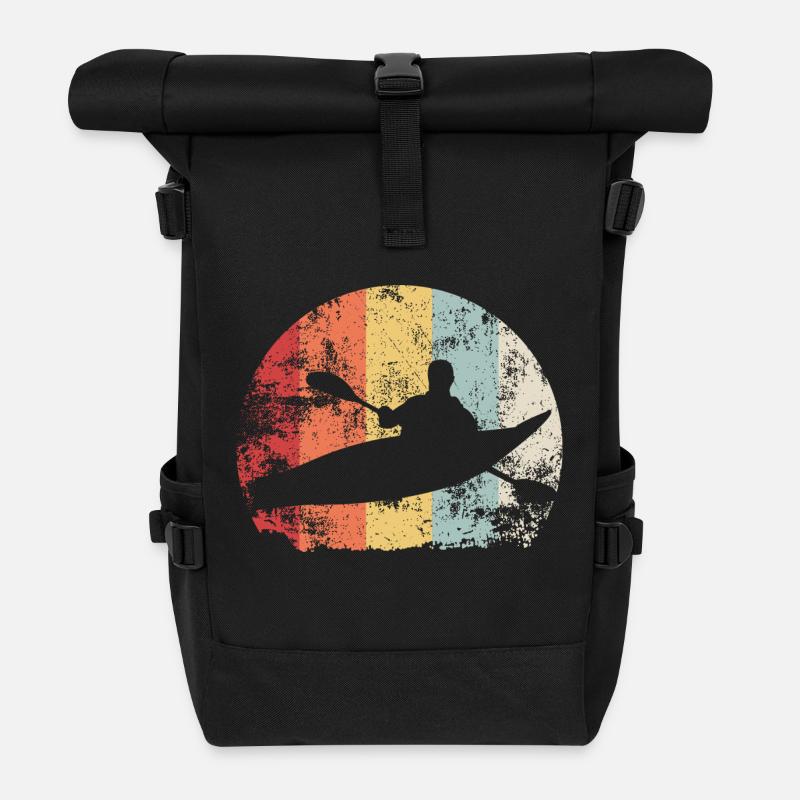 Kajak Kajak Fahren - Rolltop Rucksack - Schwarz