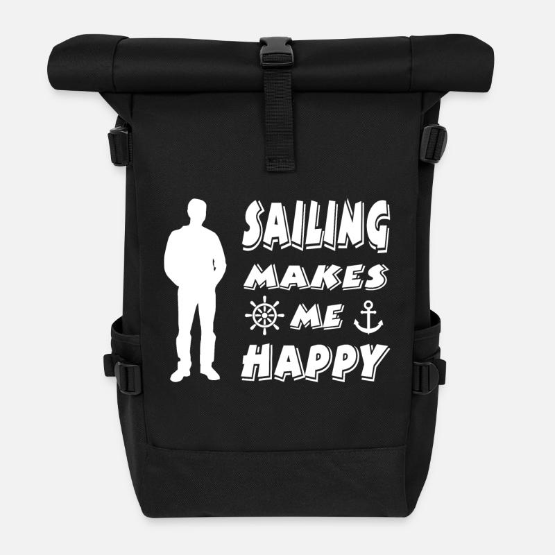 Segeln - Rolltop Rucksack - Schwarz