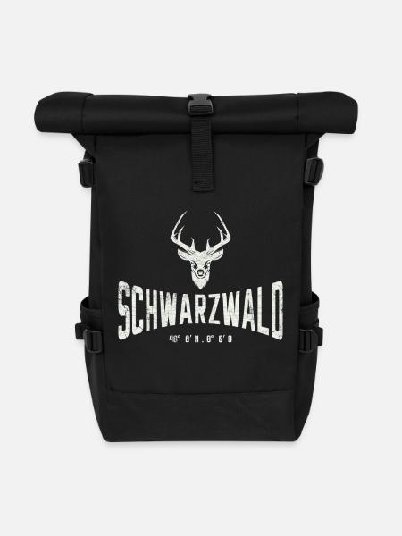 SCHWARZWALD 48° 0′ N , 8° 0′ O - Rolltop Rucksack - Schwarz
