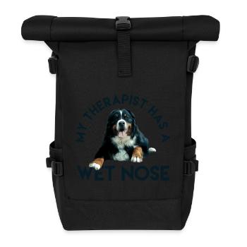 Bernese Mountain Dog - Roll Top Backpack - black - Front