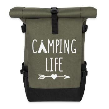 Campingleben - Rolltop Rucksack - Olive/Schwarz - Vorne