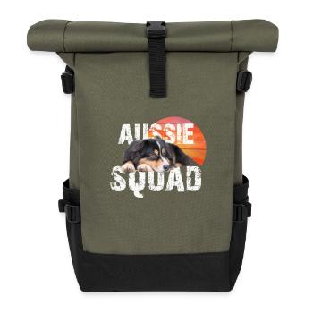 Australischer Schäferhund - Rolltop Rucksack - Olive/Schwarz - Vorne