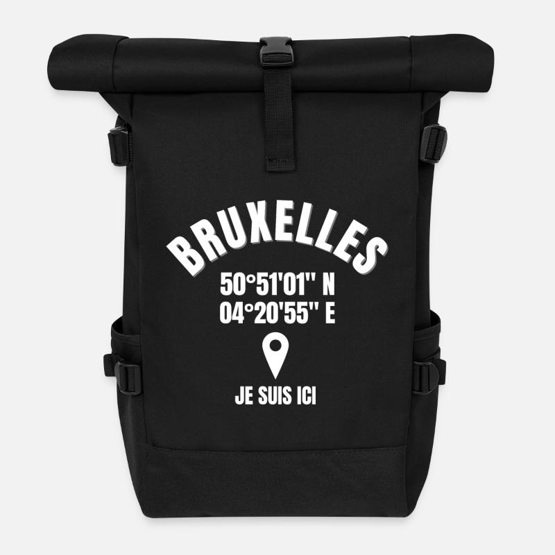 Belgien, ich bin Belgier, Brüssel, ich bin Belgier - Rolltop Rucksack - Schwarz