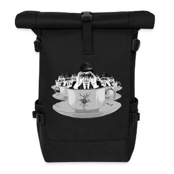 flying saucers - Roll Top Backpack - black - Front