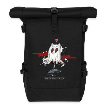 Catghost amoureux - Sac à dos roll top - noir - Devant