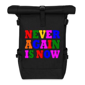 Never again is now - Rolltop Rucksack - Schwarz - Vorne