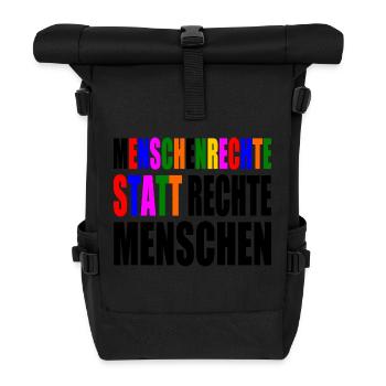 menschenrechte statt rechte menschen - Rolltop Rucksack - Schwarz - Vorne