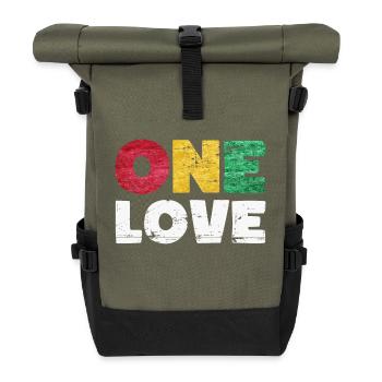 One Love Reggae Music - Roll Top Backpack - olive/black - Front
