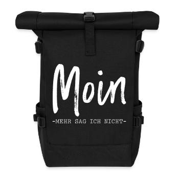 Moin - Mehr sag ich nicht - Rolltop Rucksack - Schwarz - Vorne