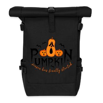 Pumpkin Halloween Bats - Roll Top Backpack - black - Front