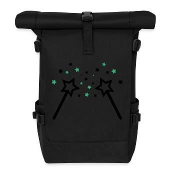 zauberstab 002 - Rolltop Rucksack - Schwarz - Vorne