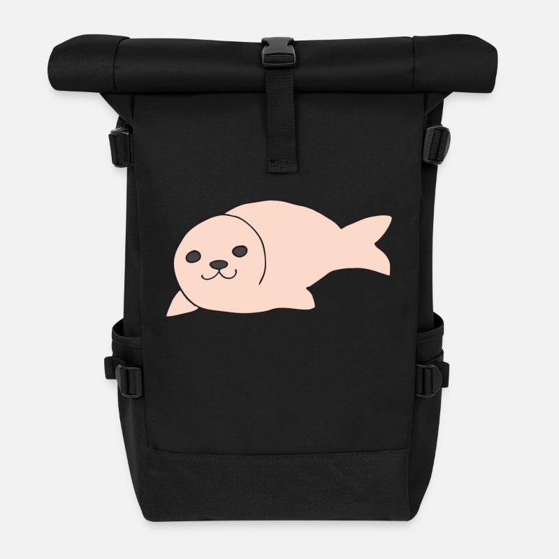 robbe rosa - Rolltop Rucksack - Schwarz