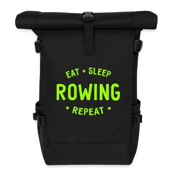 Eat Sleep Rowing Repeat Rowing Rowers - Roll Top Backpack - black - Front