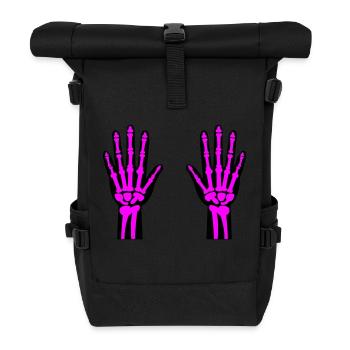 Skeleton Hands 02 - Roll Top Backpack - black - Front