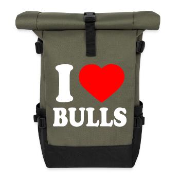 I love bulls - Roll Top Backpack - olive/black - Front