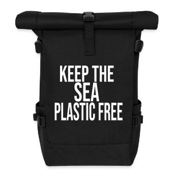 KEEP THE SEA PLASTIC FREE - Rolltop Rucksack - Schwarz - Vorne