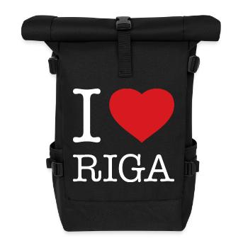 I LOVE RIGA Lithuania Lettland - Rolltop Rucksack - Schwarz - Vorne