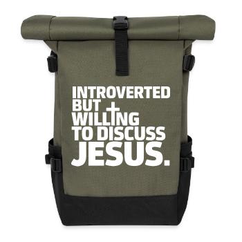 Christian humor for believers - Roll Top Backpack - olive/black - Front