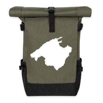 Mallorca Chest Logo - Roll Top Backpack - olive/black - Front