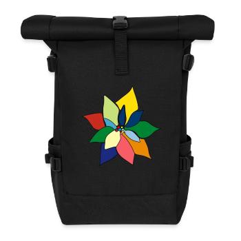 Bouquet coloré - Sac à dos roll top - noir - Devant