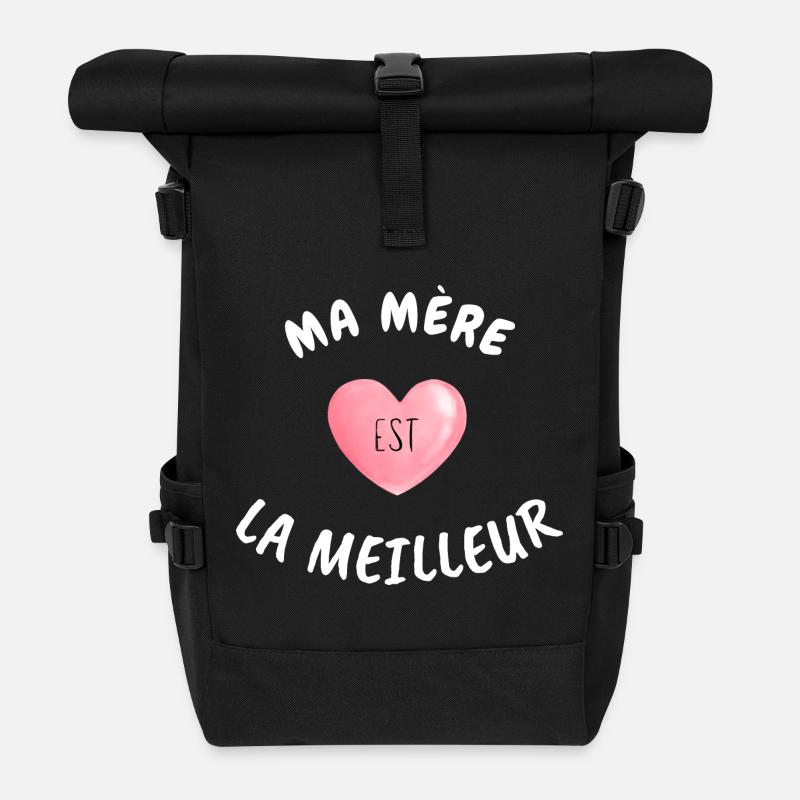 Meine Mutter ist die Beste - Rolltop Rucksack - Schwarz