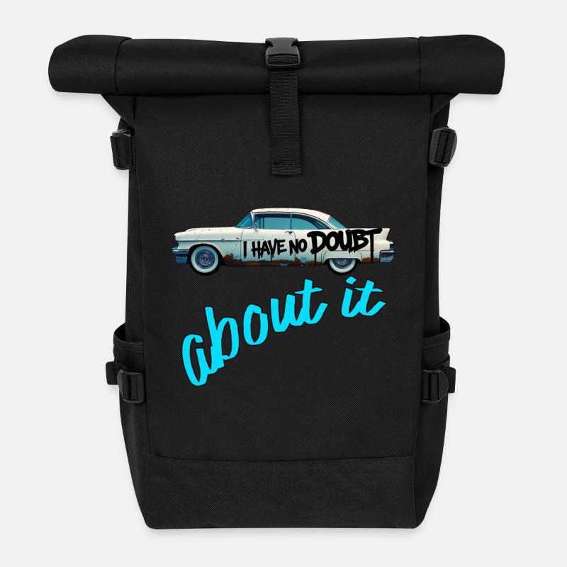ausschließlich Oldtimer - Rolltop Rucksack - Schwarz