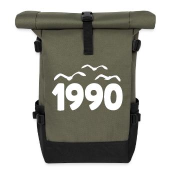 1990 Year Birthday Vintage 1990 - Roll Top Backpack - olive/black - Front