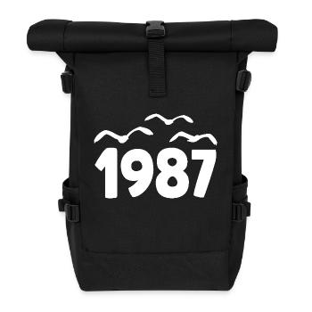 1987 Year Birthday Vintage 1987 - Roll Top Backpack - black - Front
