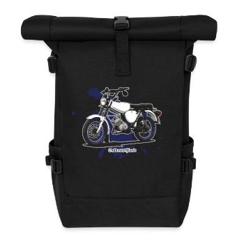 S51 (weiß) // Illustration - Rolltop Rucksack - Schwarz - Vorne