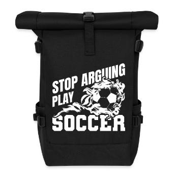 Arrêtez de vous disputer lors du match de football - Sac à dos roll top - noir - Devant