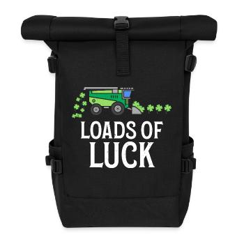 Loads Of Luck St. Patrick's Day Erntemaschine - Rolltop Rucksack - Schwarz - Vorne