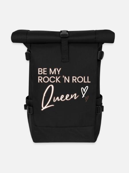 Rock n Roll Queen - Cool Saying Valentine's Day - Roll Top Backpack - black
