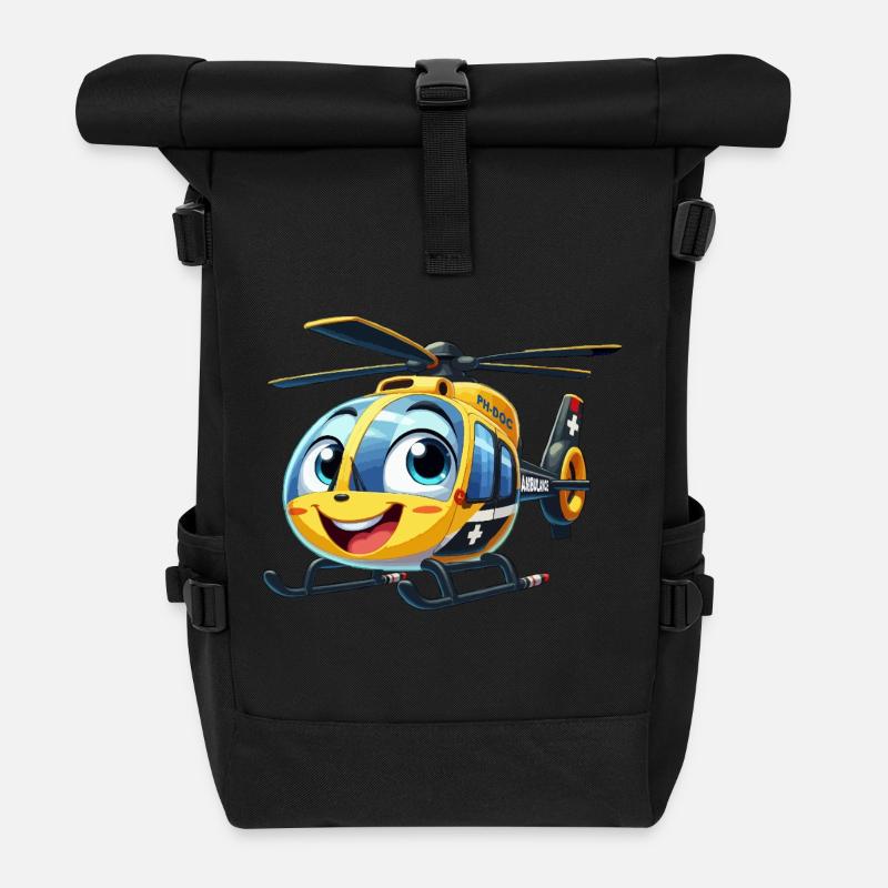 Hélicoptère de traumatologie junior - Sac à dos roll top - noir