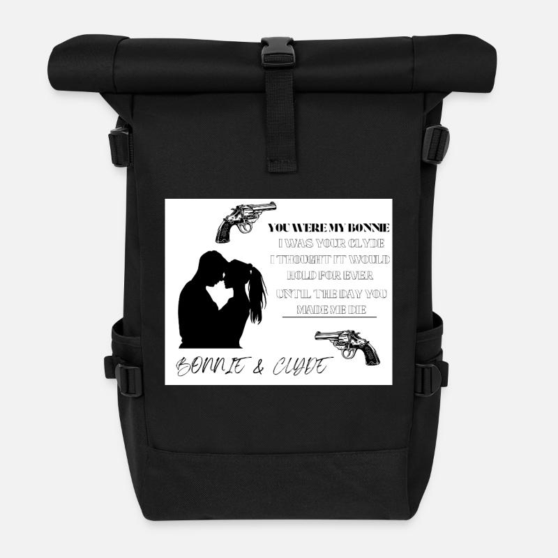 Bonnie&Clyde - Rolltop Rucksack - Schwarz