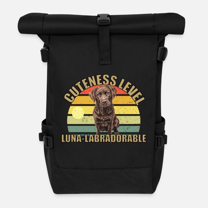 Luna brauner Labrador cute Level labradorable - Rolltop Rucksack - Schwarz