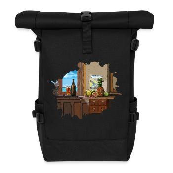 Obst und das Büro - Rolltop Rucksack - Schwarz - Vorne