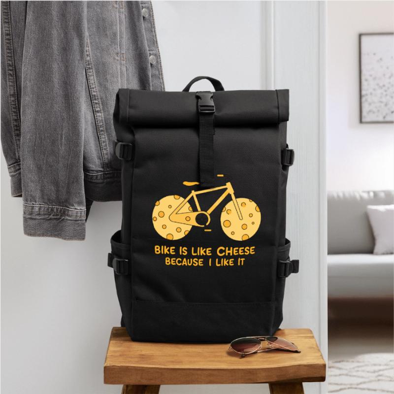 Le vélo, c’est comme du fromage parce que j’aime ça Sac à dos roll top