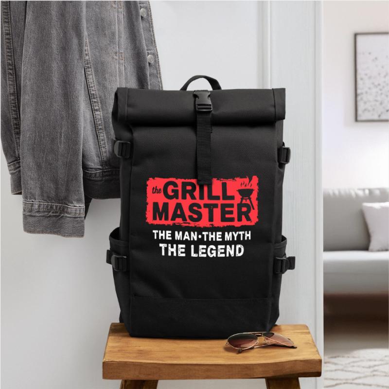 The Grillmaster BBQ Grillen Kultspruch Rolltop Rucksack