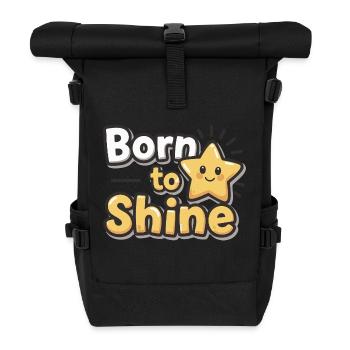 Born to Shine – Strahlender Stern - Rolltop Rucksack - Schwarz - Vorne
