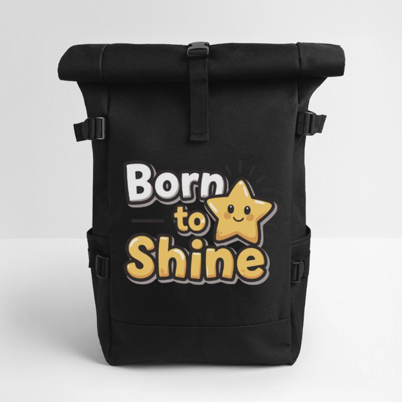 Born to Shine – Strahlender Stern Rolltop Rucksack